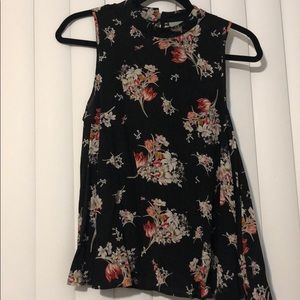 High-neck floral top